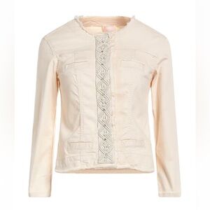Liu Jo Cream Blazer/Jacket with Intricate Pearl Detail Size Small NWOT